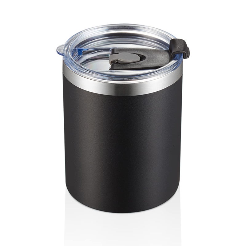 MEWAY 12 oz Lowball, Tumbler Stainless Steel Double Wall Vacuum Insulated Mug with Straw and Lid, Cleaning Brush ï¼ŒDurable Powder Coated Insulated Coffee Cup for Cold & Hot Drinks (Black, 1 Pack) - Image 5